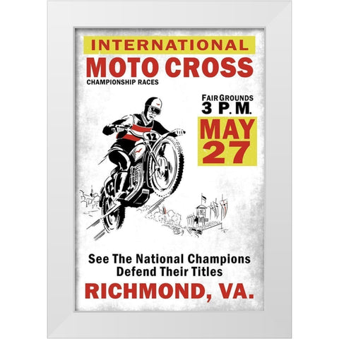 MotoCross Richmond VA White Modern Wood Framed Art Print by Rogan, Mark