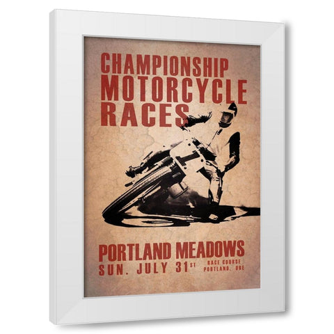 Portland Meadows White Modern Wood Framed Art Print by Rogan, Mark