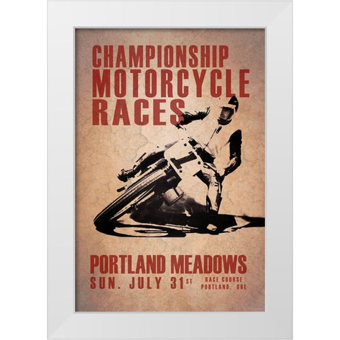 Portland Meadows White Modern Wood Framed Art Print by Rogan, Mark
