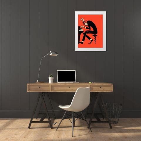The Piano White Modern Wood Framed Art Print by Rogan, Mark