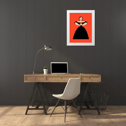 The Singer White Modern Wood Framed Art Print by Rogan, Mark