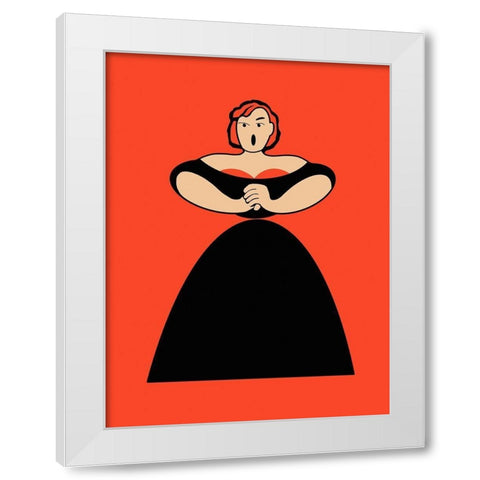 The Singer White Modern Wood Framed Art Print by Rogan, Mark