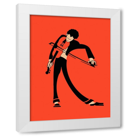 The Violin White Modern Wood Framed Art Print by Rogan, Mark