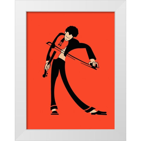 The Violin White Modern Wood Framed Art Print by Rogan, Mark
