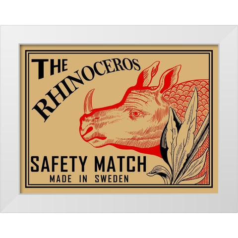 Rhino Matches White Modern Wood Framed Art Print by Rogan, Mark