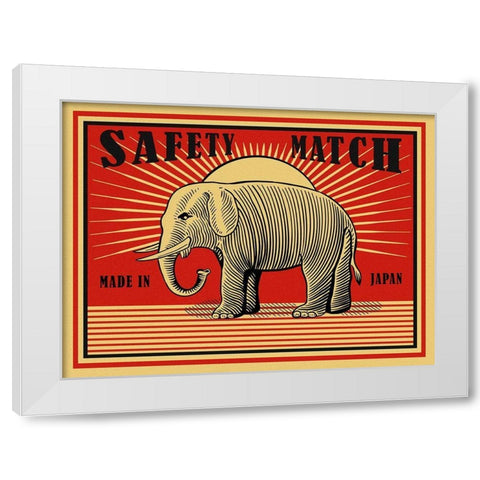 MRoagn Elephant Matches White Modern Wood Framed Art Print by Rogan, Mark