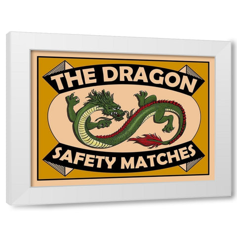 Dragon Safety Matches White Modern Wood Framed Art Print by Rogan, Mark