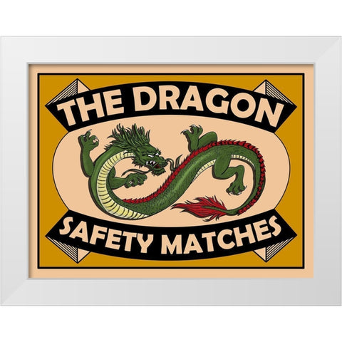 Dragon Safety Matches White Modern Wood Framed Art Print by Rogan, Mark