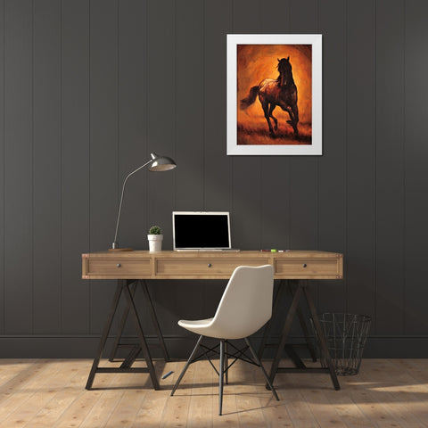 Stallion I White Modern Wood Framed Art Print by Vargas, Ricardo