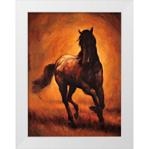 Stallion I White Modern Wood Framed Art Print by Vargas, Ricardo