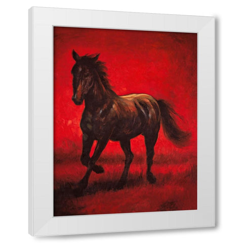 Stallion II White Modern Wood Framed Art Print by Vargas, Ricardo