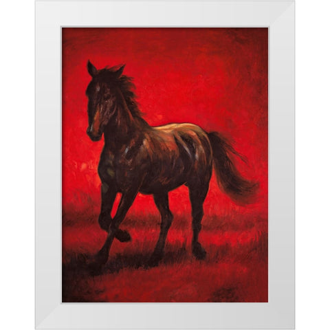 Stallion II White Modern Wood Framed Art Print by Vargas, Ricardo
