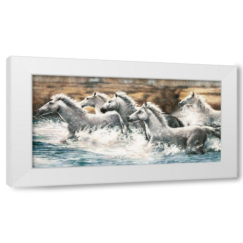 Running Wild White Modern Wood Framed Art Print by Steele, Ralph