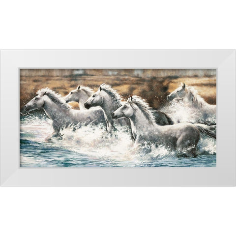 Running Wild White Modern Wood Framed Art Print by Steele, Ralph