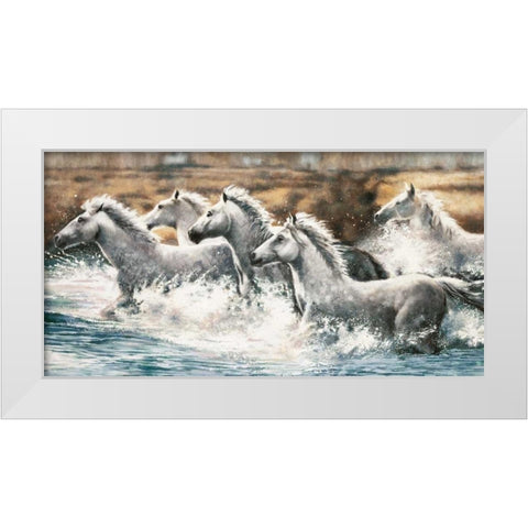 Running Wild White Modern Wood Framed Art Print by Steele, Ralph