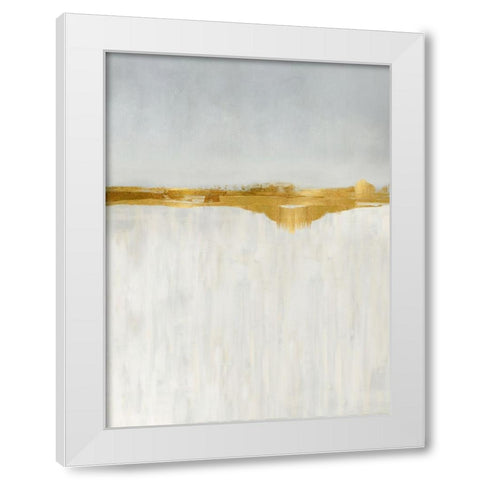 Linear Gold I White Modern Wood Framed Art Print by Messina, Jake