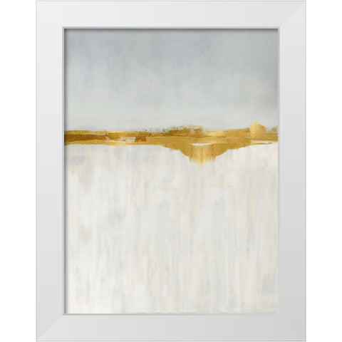 Linear Gold I White Modern Wood Framed Art Print by Messina, Jake