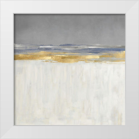 Gold and Silver Horizon I White Modern Wood Framed Art Print by Messina, Jake