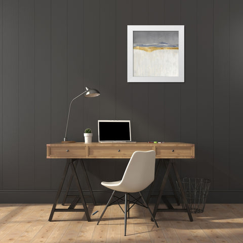 Gold and Silver Horizon II White Modern Wood Framed Art Print by Messina, Jake