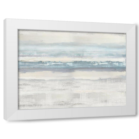 Aqua Movement White Modern Wood Framed Art Print by Messina, Jake