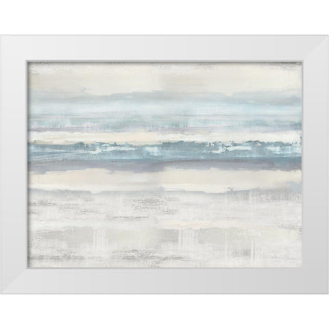 Aqua Movement White Modern Wood Framed Art Print by Messina, Jake