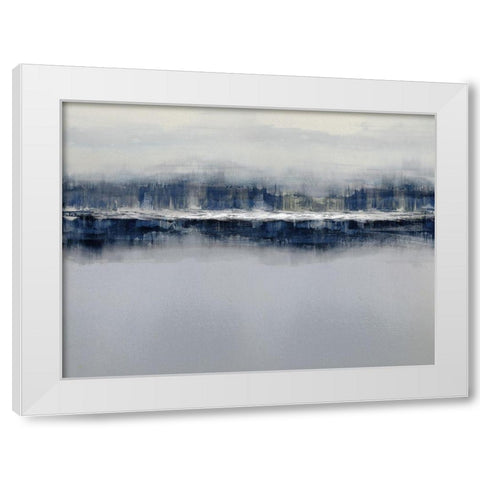 Indigo Shadows White Modern Wood Framed Art Print by Messina, Jake