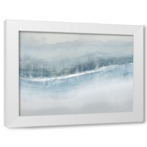 Flowing Aqua White Modern Wood Framed Art Print by Messina, Jake
