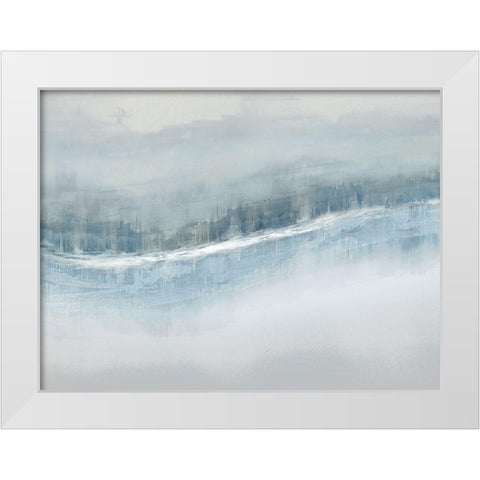 Flowing Aqua White Modern Wood Framed Art Print by Messina, Jake