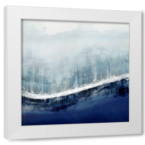 Flowing Blue White Modern Wood Framed Art Print by Messina, Jake
