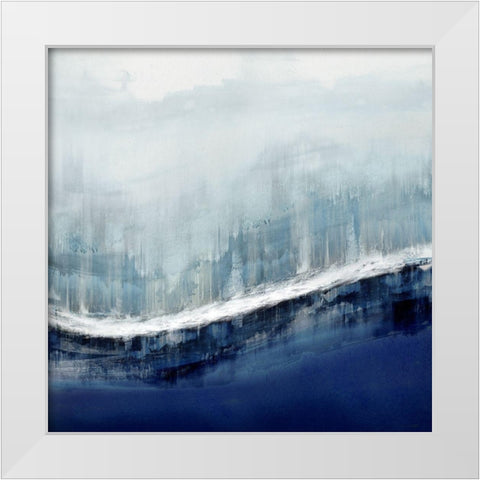 Flowing Blue White Modern Wood Framed Art Print by Messina, Jake