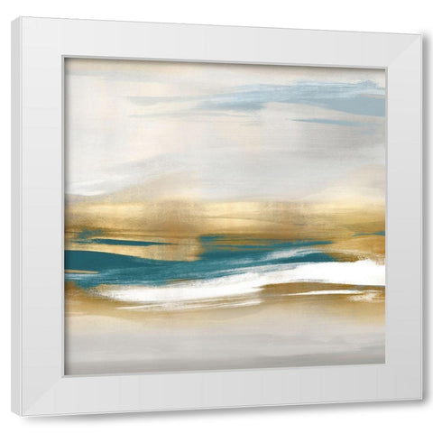Gold Rush Teal II White Modern Wood Framed Art Print by Messina, Jake