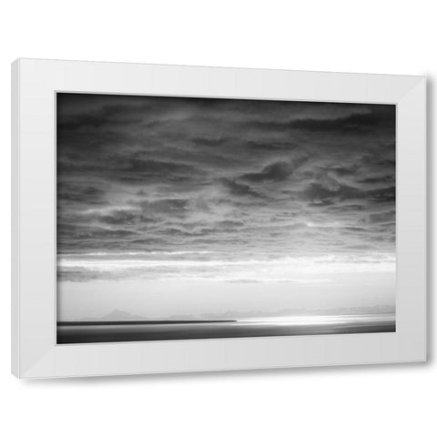 Black and white cloud formatio White Modern Wood Framed Art Print by Plank, Savanah