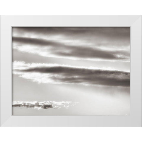 Black and white cloud formatio White Modern Wood Framed Art Print by Plank, Savanah