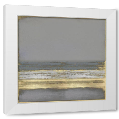 Gold on Gray White Modern Wood Framed Art Print by Hamilton, Taylor