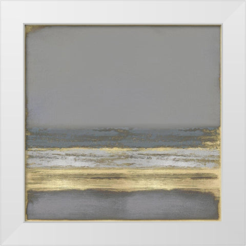 Gold on Gray White Modern Wood Framed Art Print by Hamilton, Taylor