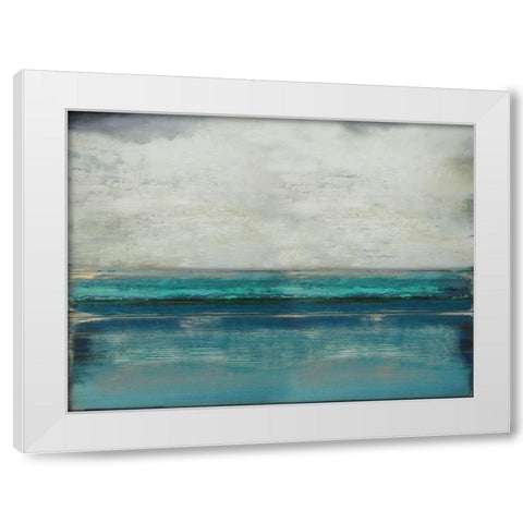Highlighted Teal White Modern Wood Framed Art Print by Hamilton, Taylor