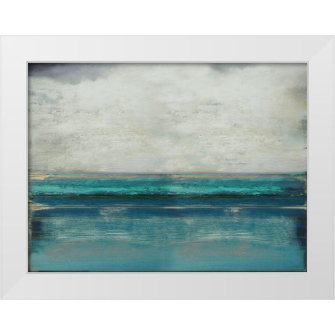Highlighted Teal White Modern Wood Framed Art Print by Hamilton, Taylor