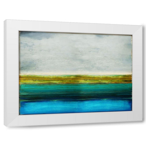 Turquoise Reflection White Modern Wood Framed Art Print by Hamilton, Taylor