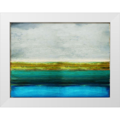 Turquoise Reflection White Modern Wood Framed Art Print by Hamilton, Taylor