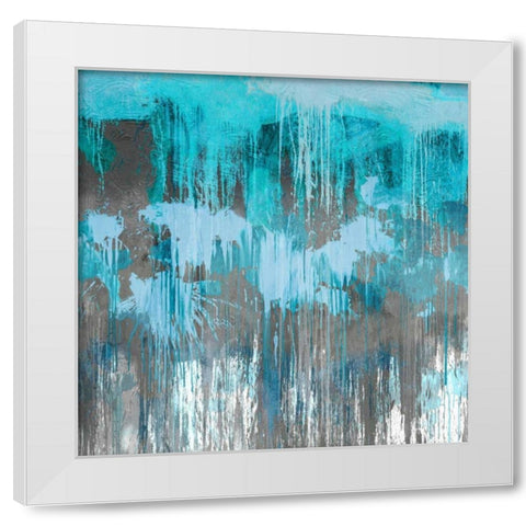 Unleashed Aqua White Modern Wood Framed Art Print by Conley, Tom