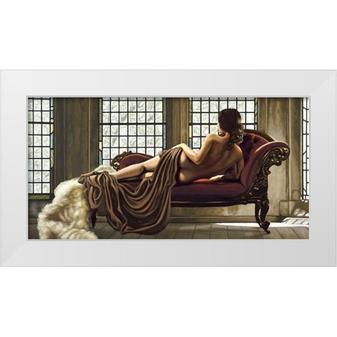 Golden Woman White Modern Wood Framed Art Print by Page, Thomas