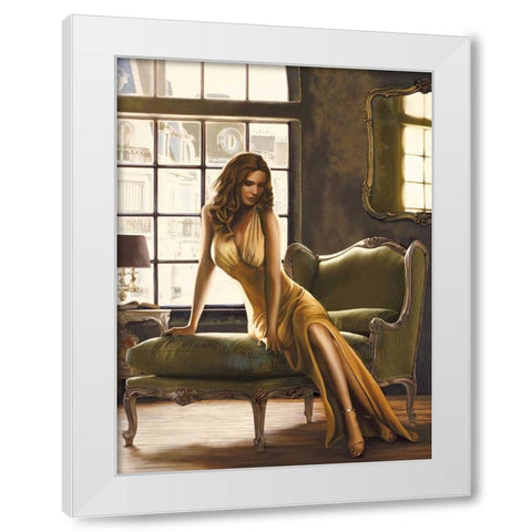 The Pose White Modern Wood Framed Art Print by Page, Thomas