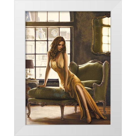 The Pose White Modern Wood Framed Art Print by Page, Thomas