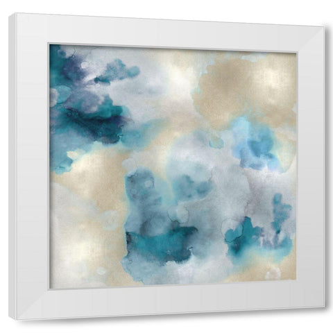 Aqua Movement IV White Modern Wood Framed Art Print by Mitchell, Lauren