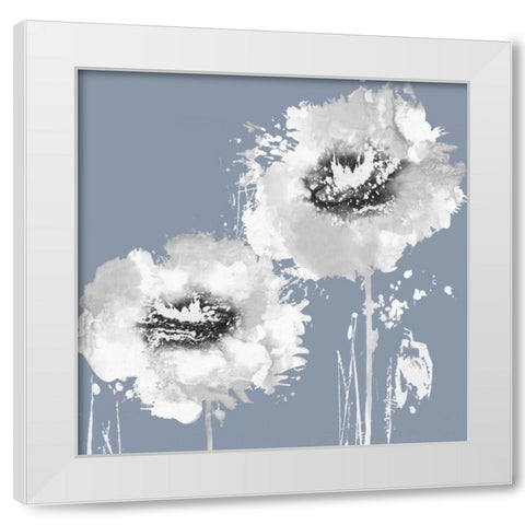 Flower Burst on Grey I White Modern Wood Framed Art Print by Austin, Vanessa