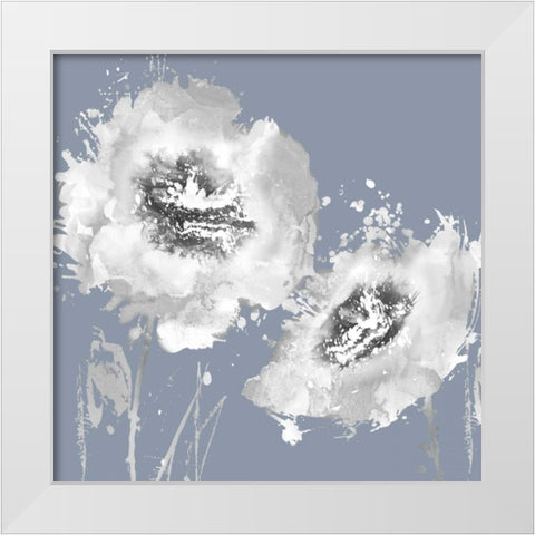 Flower Burst on Grey II White Modern Wood Framed Art Print by Austin, Vanessa