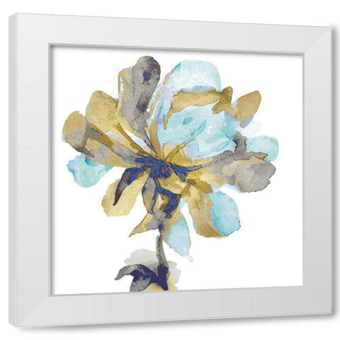 Fresh Bloom Aqua I White Modern Wood Framed Art Print by Austin, Vanessa