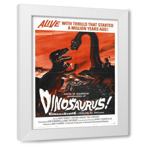 Dinosaurus White Modern Wood Framed Art Print by Anonymous