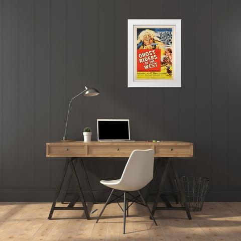 Ghost Rider White Modern Wood Framed Art Print by Anonymous