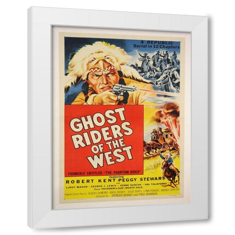 Ghost Rider White Modern Wood Framed Art Print by Anonymous